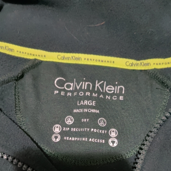Calvin Klein Performance Dark Green Full Zip Fleece Jacket Women’s L - Picture 2 of 6